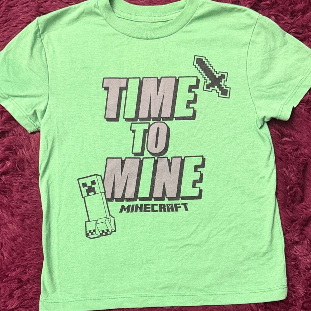 Minecraft 'Time to Mine' Kids Green Graphic Tee